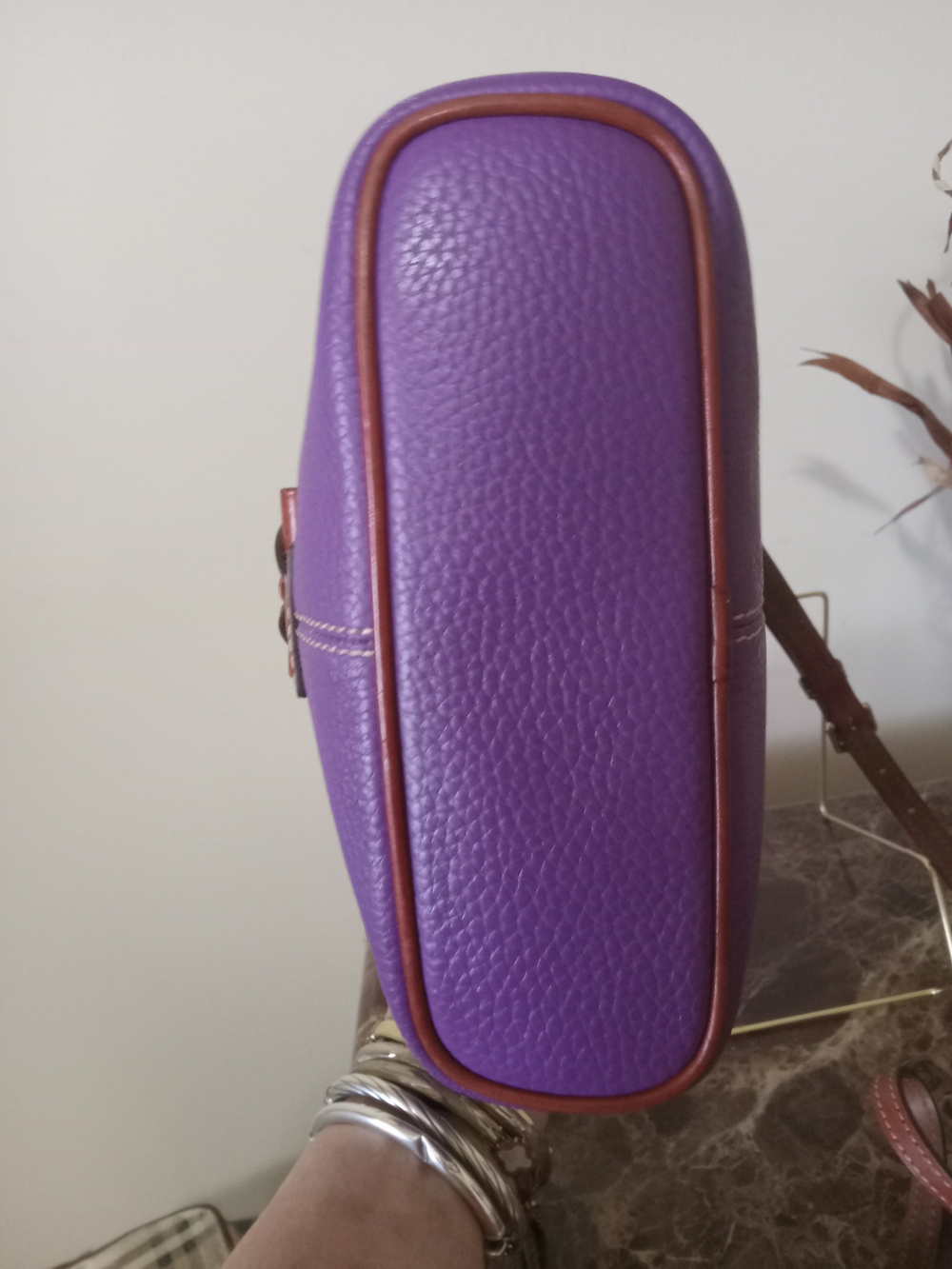 Dooney & Bourke Purple Pebbled Leather Crossbody Bag EUC - Picture 16 of 16